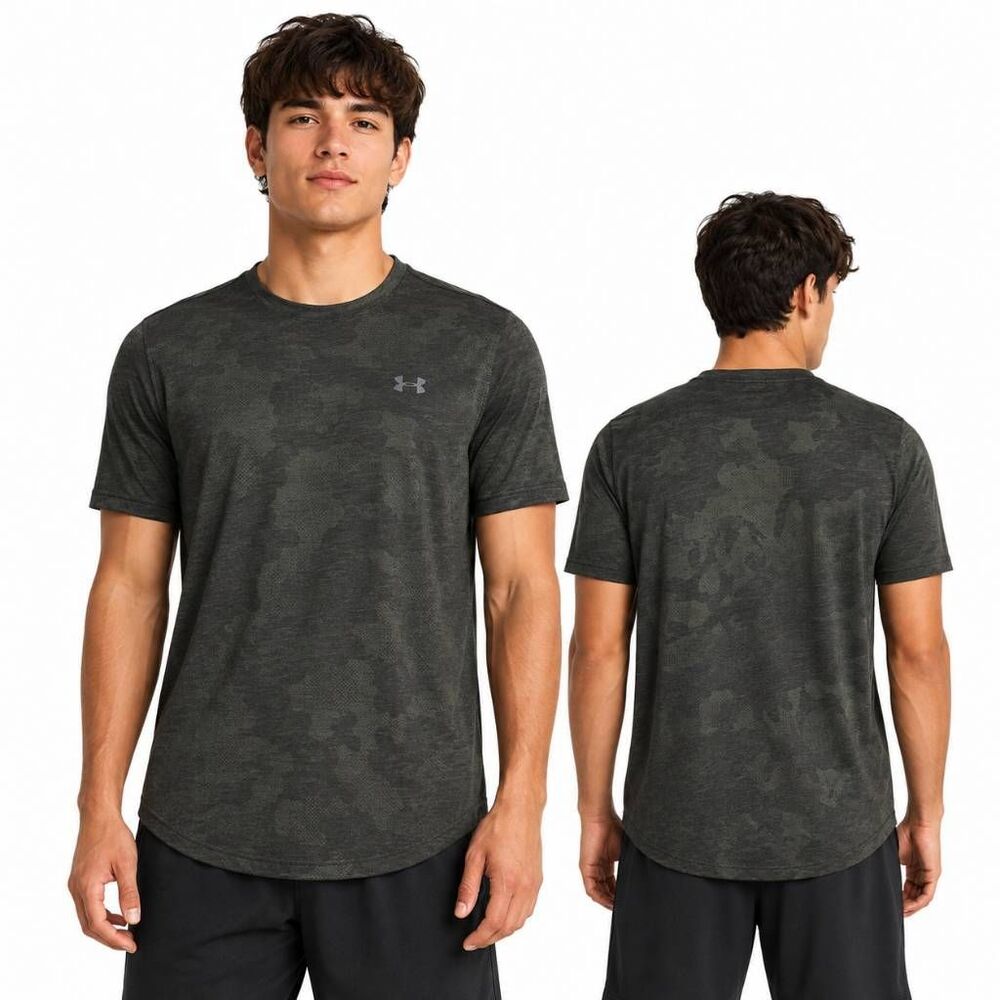 Under Armour HeatGear Camo Training T Shirt Green Mens M